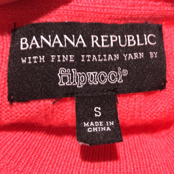Banana Republic with Italian yarn by Filpucci coral sweater size small - Picture 9 of 10